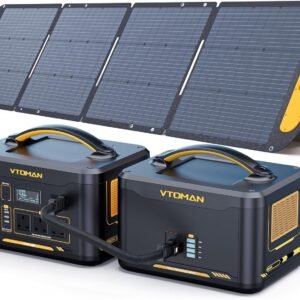 VTOMAN 3096Wh Portable Power Station Bundle | Extra Battery + 220W Solar Panel | 4400W Solar Generator